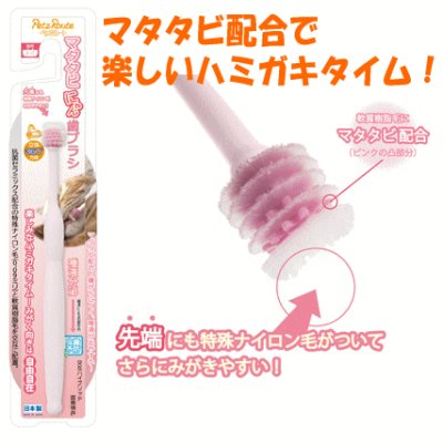 画像1: 【猫専用歯ブラシ】ペッツルート マタタビにゃん歯ブラシ
