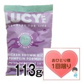 【数量限定お試しサイズ（お一人様1回限り）】ルーシーペット キャットフード チキン・ブラウンライス＆パンプキン 113ｇ